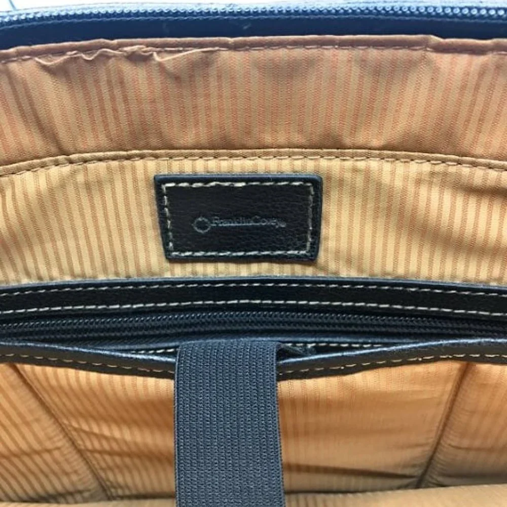 FRANKLIN COVEY Business Laptop Tote Black Leather Bag